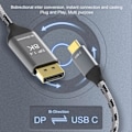 Pikkukuva 3 / 5: QD-USB-C - DisplayPort-kaapeli Ammattimainen Plug and Play -tuki 8K 60Hz Kaksisuuntainen siirto TYPE-C - DisplayPort-sovitin 1,8 m