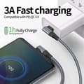 Miniatyrbilde 5 av 5: QU-QU-PD 60W 90 Graders Vinkel USB C Kabel 3A Hurtiglading Type C til Type C Data Synkroniseringskabel 1m Grey Type 1