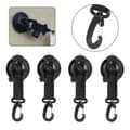4-pack Campingkrokar med sugpropp Svart