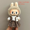 Miniatyrbild 1 av 7: ONLY CLOTHES Söt V1 V2 LABUBU Blind Box Hänge Docka DIY Klä upp Kostym Litet Monster Haklapp Byxor Babykläder Från LBB-62