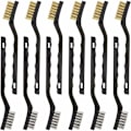 Miniatyrbilde 1 av 3: #QD#Sett med 12 mini stålbørster i rustfritt stål og messing