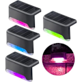 Miniatyrbild 1 av 4: #QD# Solcellsdrivna stängsellampor, 4-pack LED-färgsensor solcellslampor, pooldekorationslampor, trappljus, gårdsbelysning