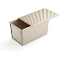 Miniatyrbilde 1 av 5: QU*Pullman brødform med lokk, brødform, ristform, korrugert brødform med lokk, 450 g deig, non-stick gull legerert stål (21,5 x 12,3 x 11,4 cm)