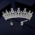 Miniatyrbillede 1 af 5: Dronning Elizabeth Rhinestone Krystal Bryllup Pageant Prom Tiara Krone Replika, Dronningekrone Til Kvinder Piger Tiara Til Bryllup Halloween Fø...