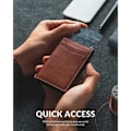 Miniatyrbillede 4 af 4: QSN_Kreditkortholder Læderpung RFID-Blokering Automatisk Pop-Up