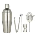 QU-5-pack Rostfritt Stål 550ml Cocktail Shaker Professionella Bartenderverktyg Drink Mixer Kit För Bar Restaurang SilverM, A