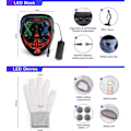 Miniatyrbilde 2 av 4: \"QD\" Halloween Maske LED Maske & hansker i flere lysmoduser