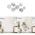 Miniatyrbillede 2 af 5: \"QD\" 24 Stk. Akryl Hexagon Spejle, Selvklæbende Fleksibel Spejlark DIY Kunst Spejl til Stue Soveværelse Badeværelse Sofa TV Baggrund Vægdekoration