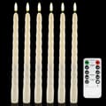 6-pack Battery Operated LED Candles with Remote Control and Timer, Flickering Warm White Real Wax Light C