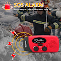 Miniatyrbilde 3 av 3: QD-Vevradio med solcellepanel, LED-lommelykt og 2000mA Powerbank SOS