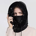 Miniatyrbillede 3 af 4: \"QD\" Sort 2-i-1 Hue Vintervarm Hat Halstørklæde Hue Vinter Balaclava