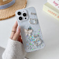 Miniatyrbild 1 av 5: QU/3D Bling Diamant Fjäril Mobilskal för iPhone 16 15 14 13 12 11 Pro Max XS 8 7 Plus - Stilfullt Tjejskal Black For iPhone 14 PLUS