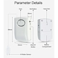 Miniatyrbillede 2 af 4: QQU-130dB Vandlækagealarm, 95CM Langt Kabel med Sensor, Hjemmesikkerhed Vandlækagedetektionsalarm, Batteri Inkluderet