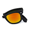 Miniatyrbillede 3 af 3: Foldbare Sorte Wayfarer Solbriller Rødt Spejlglas_qq