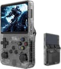 R36S Retro Handheld Gaming Console with 3.5-inch IPS Screen, 64GB TF Card Pre-installed with 10,000+ Games, Open Source Linux System, Black Black