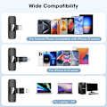 Miniatyrbillede 2 af 5: [QD] Trådløs Lavalier-mikrofon til iPhone/Android-telefon/Laptop, til videooptagelse, vlogging, TikTok, YouTube
