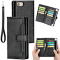 Miniatyrbillede 1 af 4: Pung Etui Læder Multi-Slot iPhone 7/8/SE Sort