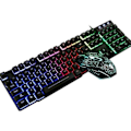 Miniatyrbillede 1 af 5: QD-LED-baggrundsbelyst gamingtastatur og mus-kombination Ergonomisk tastatur, sort