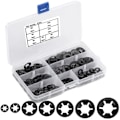Miniatyrbillede 1 af 4: #QD#340 stk M3/M4/M5/M6/M8/M10/M12 Låseskiver med æske Starlock indvendige tænder Låseskiver Sikkerhedsskiver Sortiment Sort