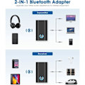 Pikkukuva 2 / 5: \"QD\" Bluetooth 5.0 Lähetin Vastaanotin ja Lähetin 2-in-1 Langaton Bluetooth-sovitin Kaksois 3,5 mm:n liitäntä kuulokkeille TV PC Tietokone
