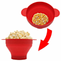 Miniatyrbilde 1 av 4: QU.Creative Popcornbolle i silikon, sammenleggbar, hjemme-DIY, mikrobølgeovn-popcornmaskin med lokk, bake-popcornbøtte