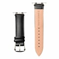 Miniatyrbilde 2 av 4: Apple Watch 38/40/41 1/2/3/4/5/6/7/8/SE Svart Lærarmbånd Skinn_qq