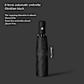 Miniatyrbillede 1 af 5: Automatisk foldeparaply med UV-beskyttelse, vandtæt og vindtæt kompakt paraply til mænd og kvinder_ufo Black