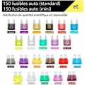 Miniatyrbillede 2 af 4: QU/150 Små Bilsikringer + 150 Medium Bilsikringer - 11 Specifikationer Bilsikring: 2A 3A 5A 7.5A 10A 15A 20A 25A 30A 35A 40A, med en lille