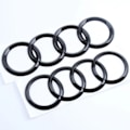 Miniatyrbillede 3 af 4: [QD]2 Audi lyse sorte forreste og bageste emblemringe A1 A3 A4 A5 273MM 1