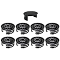 Miniatyrbillede 1 af 4: Til Parkside plæneklipper 8 spole + 1 spolekapsel græstrimmer tilbehørssæt, TLP-01 / TLP-01-1 S2024_ufo 8 Spool + 1 Spool Cap