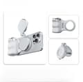 Magnetic Camera Grip for Mobile, MagSafe Phone Holder with Remote Shutter & LED Light W White Camera Grip+Silver Fill Light