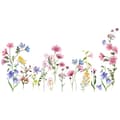 Växtväggdekaler, glasfönsterdekaler, rosa blommor, vägg