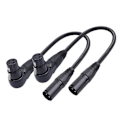 Miniatyrbillede 1 af 5: 2 stk. 3-pin XLR-stik, retvinklet han til hun, mikrofon lydkabel, 90 graders XLR-hun til lige XLR-han