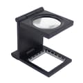 QU/10X 28mm Mini Foldable Magnifier in Zinc Alloy with Scale for Textile Optical Glass