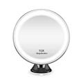 Miniatyrbild 1 av 4: Sugkopp Sminkspegel LED-Ljus & x10 Förstoring - Svart_qq