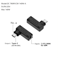Miniatyrbillede 2 af 2: \"QD\" DC 7,9x0,9 hun til USB-C han 140W Konverter Adapter