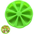 Miniatyrbillede 1 af 5: Silikonbageform Trekantet Pizzaskivekage Silikonform 8 Hulrum Silikonkageform Non Stick Kageportion Form Grøn Form