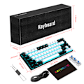 Miniatyrbild 1 av 2: \"QD\" Wired Gaming Keyboard, RGB Backlit, Ultra-Compact Mini Keyboard with Detachable Cable, Black and White Color