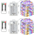 Miniatyrbild 1 av 5: QU)2 x 50 LED batteridrivna ljusslingor med 5 meter mikro silver 3AA
