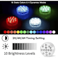 Pikkukuva 1 / 4: QSN_Poolivalaistus veden alla, USB-ladattava, monivärinen RGB-13 LED RF-kaukosäätimellä7-