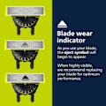 Miniatyrbild 2 av 4: 3-pack Rakblad 360 Blad Kompatibla med Philips Oneblade Ersättningsblad One Blade Pro Blad Med 360° Rotation Hög Kvalitet (Påsk)_QU