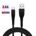 Miniatyrbilde 2 av 5: QU-Nylonflettet USB C-kabel 1M 2M 3M Hurtiglading Type C Datakabel 1m Black