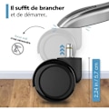 Miniatyrbillede 3 af 4: QU/Sæt med 5 kontorstolshjul 10 mm x 22 mm - Hjul til hårde gulve op til 175 kg - Drejestolshjul - Nem værktøjsfri installation