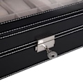 Miniatyrbild 4 av 4: /QD/Klockbox - NYHET - 12 klockor - Läder - Silver - Chic