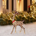 Miniatyrbillede 4 af 5: QU/Lysende julerensdyr, glitrende rensdyr med lyskæder til udendørs dekoration på terrassen, kunstig forbelyst juledekoration rensdyr LED-lamper