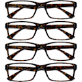 Miniatyrbild 1 av 5: Company Brun Sköldpaddsmönstrade Läsglasögon Value 4-pack Designerstil Herr Dam RRRR92-2 +2,50 Brun Sköldpaddsmönstrad Brown Tortoiseshell_nzywtb Brown Tortoiseshell +2.50 Magnification