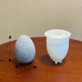 Miniatyrbild 2 av 4: QU.3D Äggformad Värmeljushållare Silikonformar Ljusstake Blomkruka Betongform Äggskalbricka Gipsform DIY Cement Äggbricka