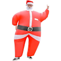 Miniatyrbild 2 av 4: QD-Uppblåsbar tomte åkande kostym Halloween julkostym för vuxna Uppblåsbara kostymer Cosplay Party Utklädnad Jultomte