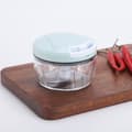 Manual Food Processor Vegetable Chopper 0.55 Liter Small Mini Hand-Pulled Drawstring Onion Chopper Garlic Chopper Cutter Green