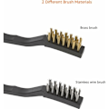 Miniatyrbilde 2 av 3: #QD#Sett med 12 mini stålbørster i rustfritt stål og messing
